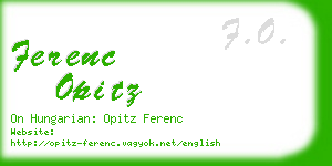 ferenc opitz business card